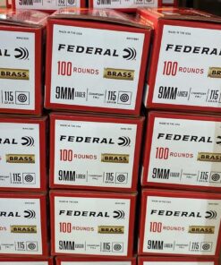 FEDERAL 115gr brass 100rd 9mm