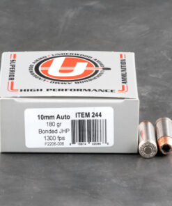 180gr JHP @1,300fps 50rd 10mm