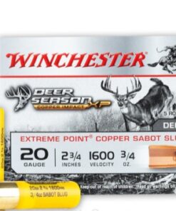 20 Gauge - 2-3/4" 3/4oz. Extreme Point Copper Sabot Slug - Winchester Deer Season XP Copper Impact - 5 Rounds