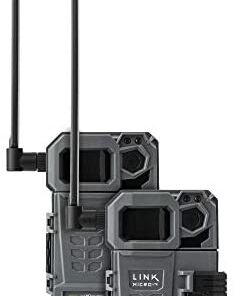 SPYPOINT LINK-MICRO-LTE TWIN PACK of Cellular Trail Cameras 10MP with Low-Glow LEDs for Quality Nighttime Photos, 80’ flash and detection range, 4G/LTE photo transmission (LINK-MICRO-LTE-TWIN)