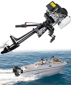 Fencia Boat Motor Engine,4 Stroke 3.6 HP Outboard Motor 55CC Inflatable Marine Boat Engine with Air Cooling System Superior Outboard Motor Boat Engine for Fishing